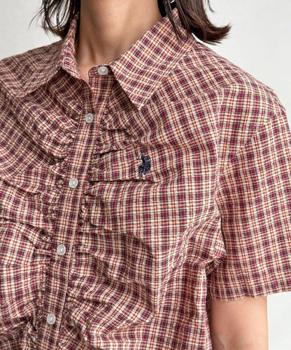 U.S. POLO ASSN. 褶皺設計短袖襯衫