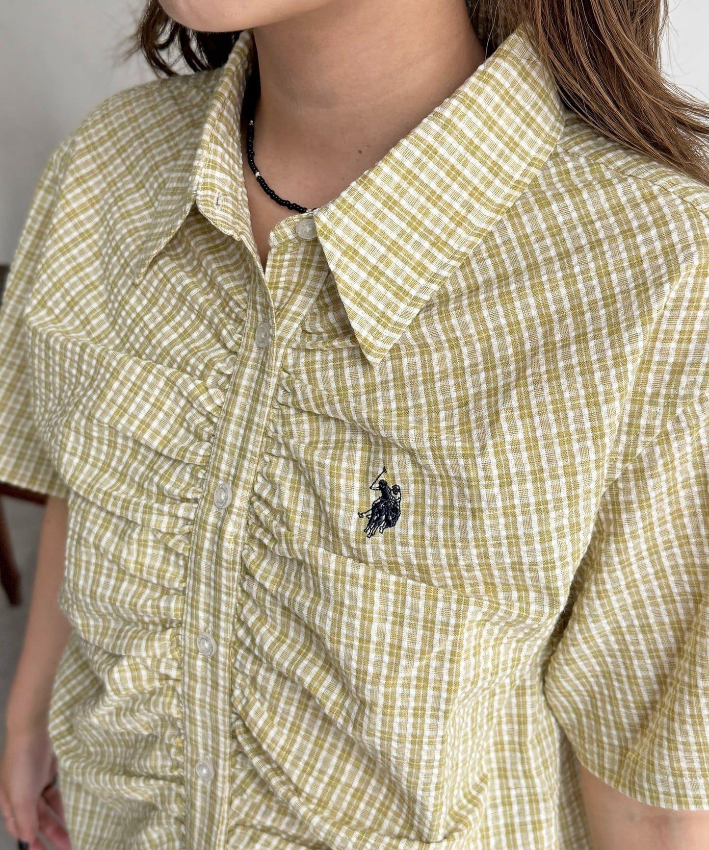 U.S. POLO ASSN. 褶皺設計短袖襯衫