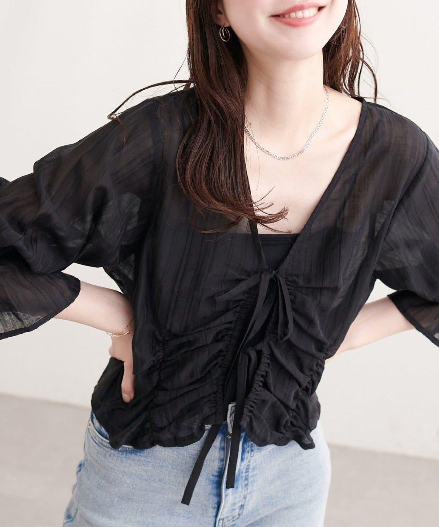 natural couture 褶皺蝴蝶結襯衫