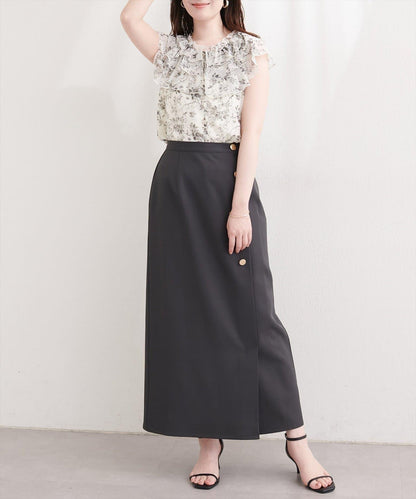 natural couture 荷葉邊領 無袖襯衫