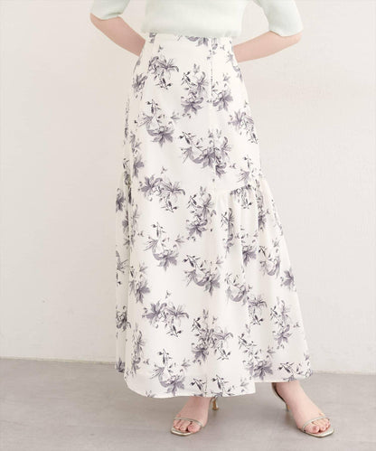 natural couture 花卉美人魚褶皺半身裙