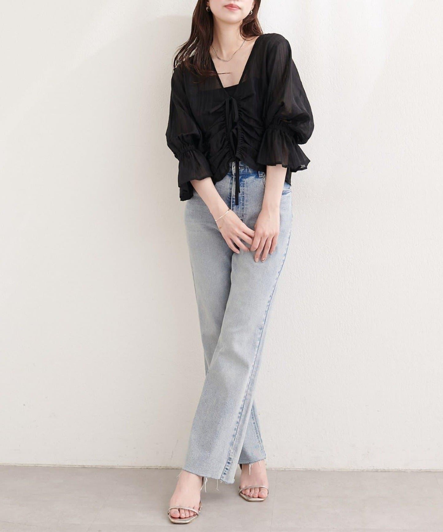 natural couture 褶皺蝴蝶結襯衫