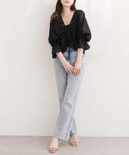 natural couture 褶皺蝴蝶結襯衫