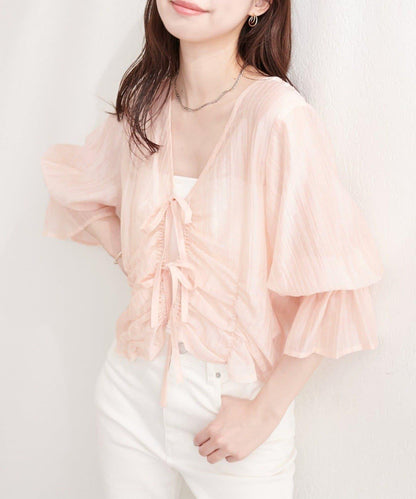natural couture 褶皺蝴蝶結襯衫