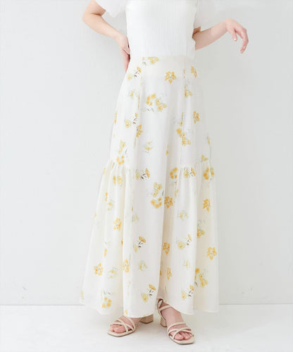 natural couture 花卉美人魚褶皺半身裙