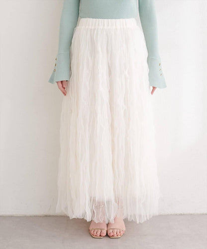 natural couture 褶皺網紗半身裙