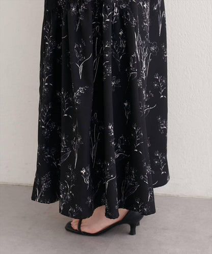 natural couture 花卉美人魚褶皺半身裙