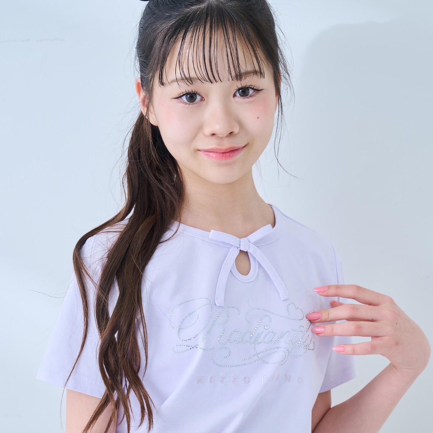 涼感 前蝴蝶結閃亮Logo T恤