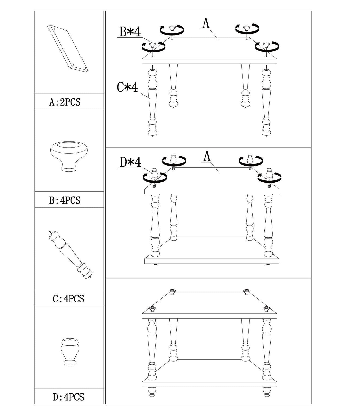《WEB限定商品》ミニ2段シェルフ/ブラックアンティーク