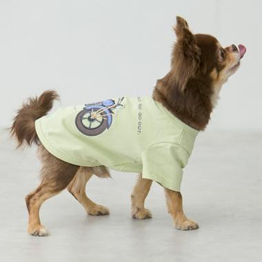 【リンク】【DOG】乗り物アップリケTシャツ