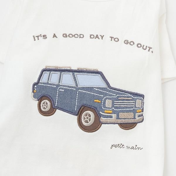 【リンク】【DOG】乗り物アップリケTシャツ