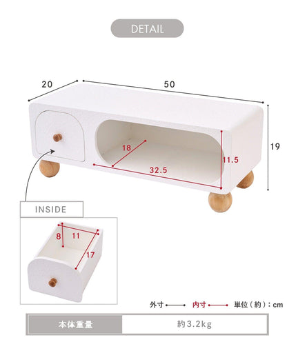 《WEB限定商品》ウッドマーブルワイドラック/milk latte