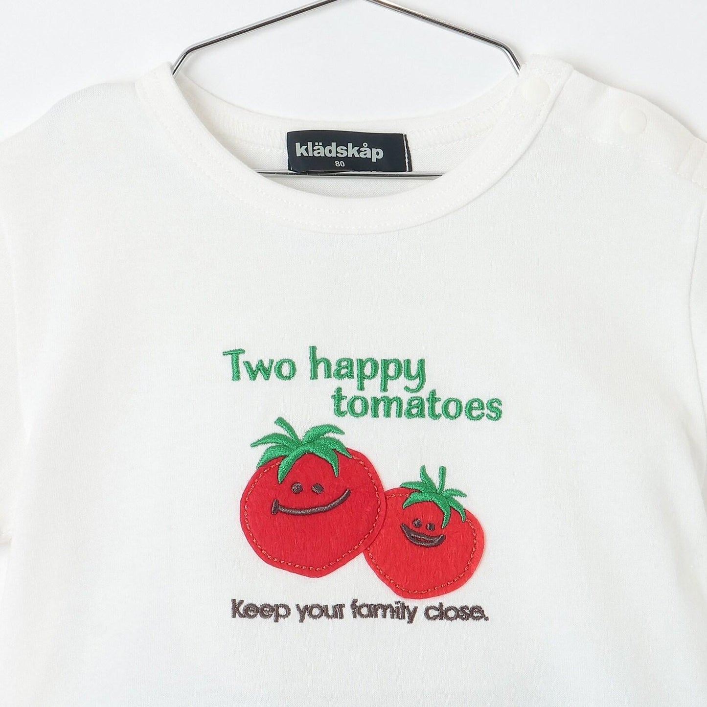 トマトアップリケ半袖Tシャツセットアップ