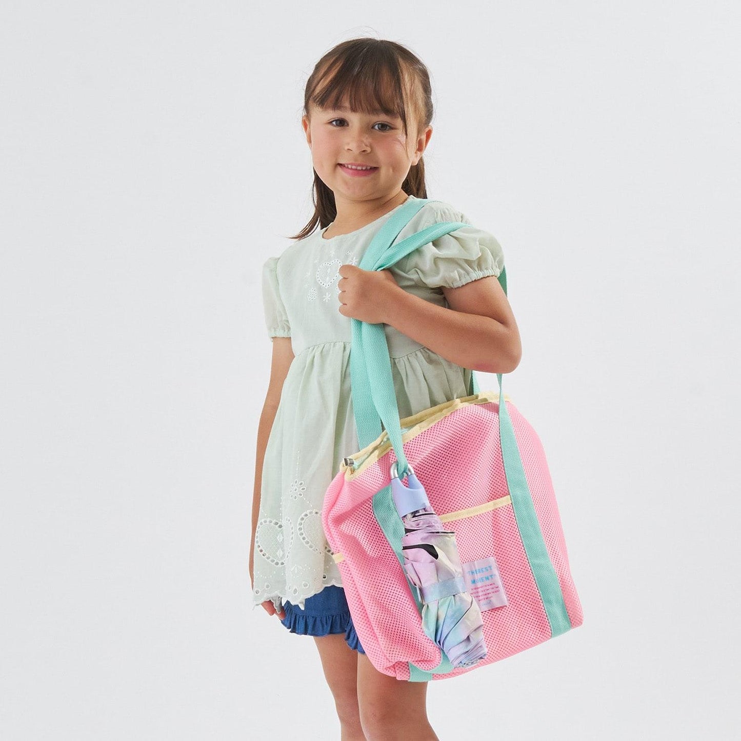 【UVカット99%以上】【軽量】【晴雨兼用】ひっかけられる持ち手の折りたたみ傘【子供服】【キッズ】【女の子】