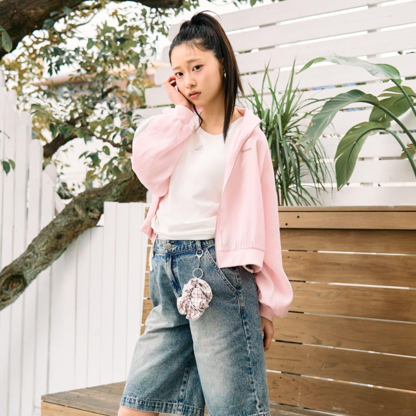 チェック柄シュシュチャーム
