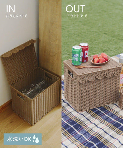 テーブルにもなるPPラタン収納ボックス/INandOUT