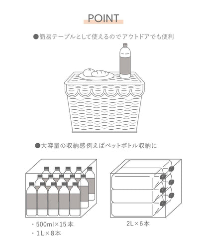 テーブルにもなるPPラタン収納ボックス/INandOUT