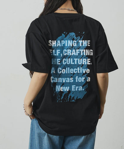 レイヤードアートバックプリントTシャツ