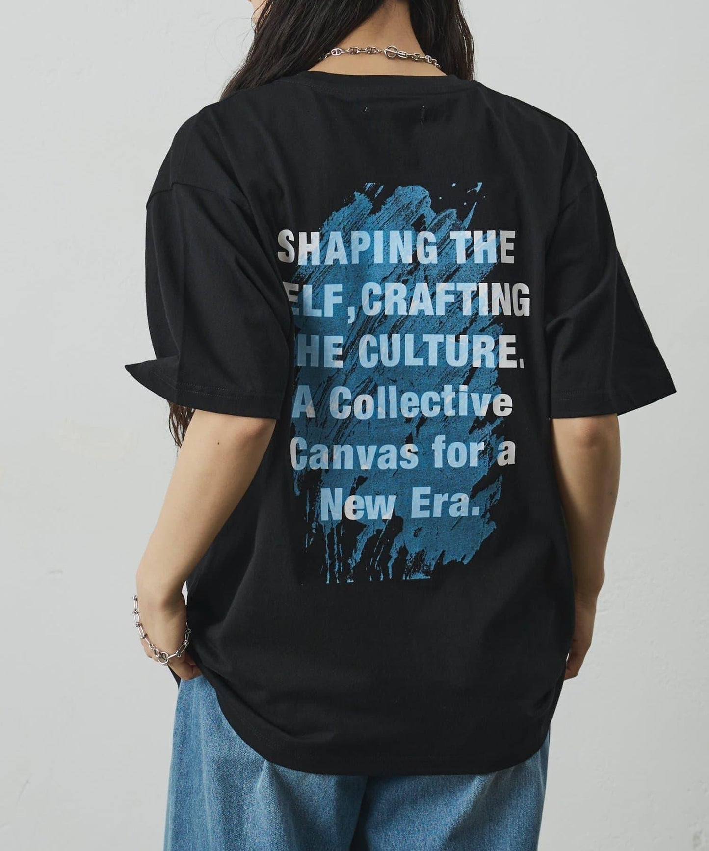 レイヤードアートバックプリントTシャツ