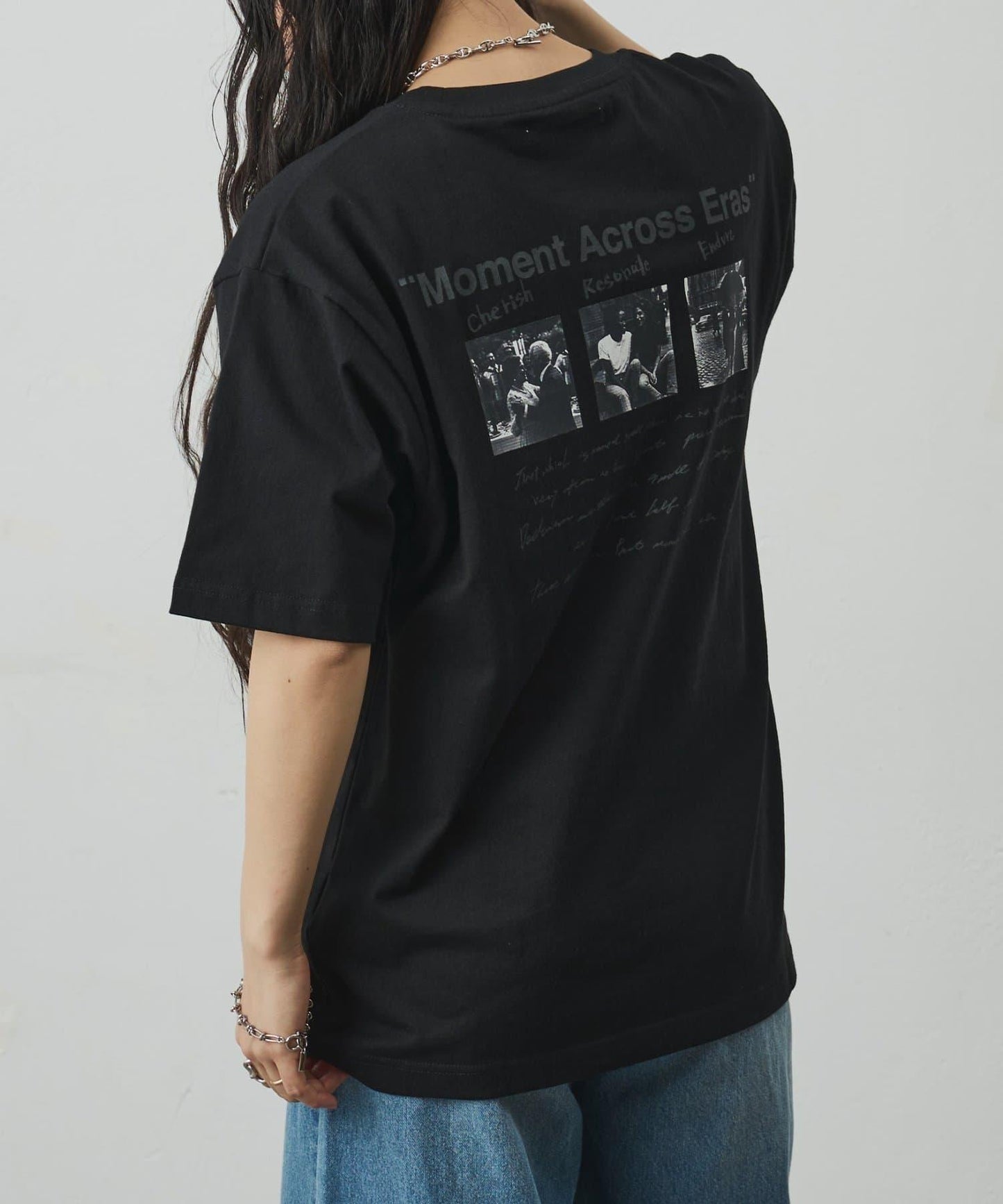 フォトコラージュバックプリントTシャツ