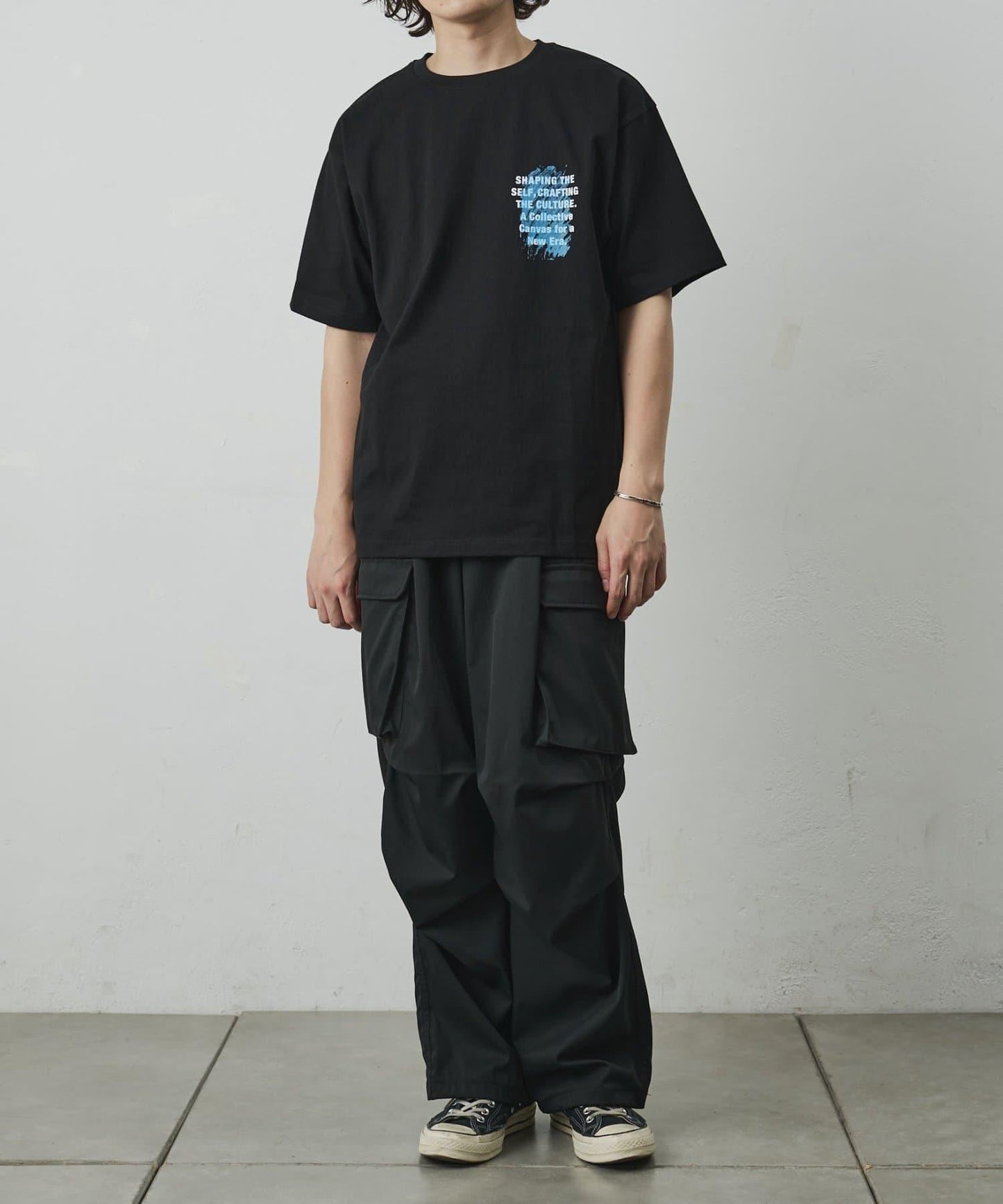 レイヤードアートバックプリントTシャツ