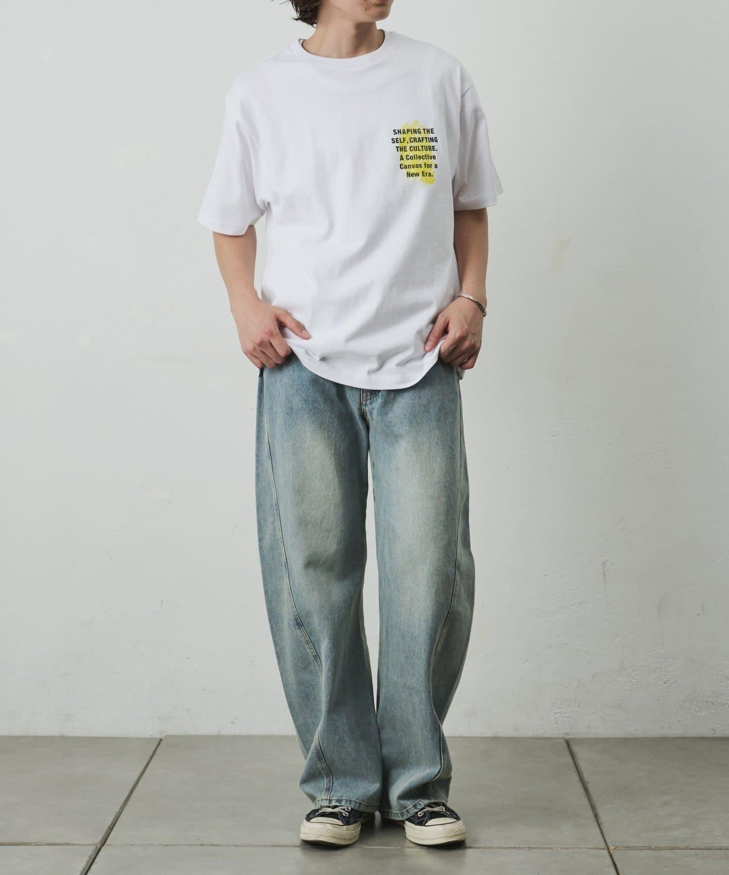 レイヤードアートバックプリントTシャツ