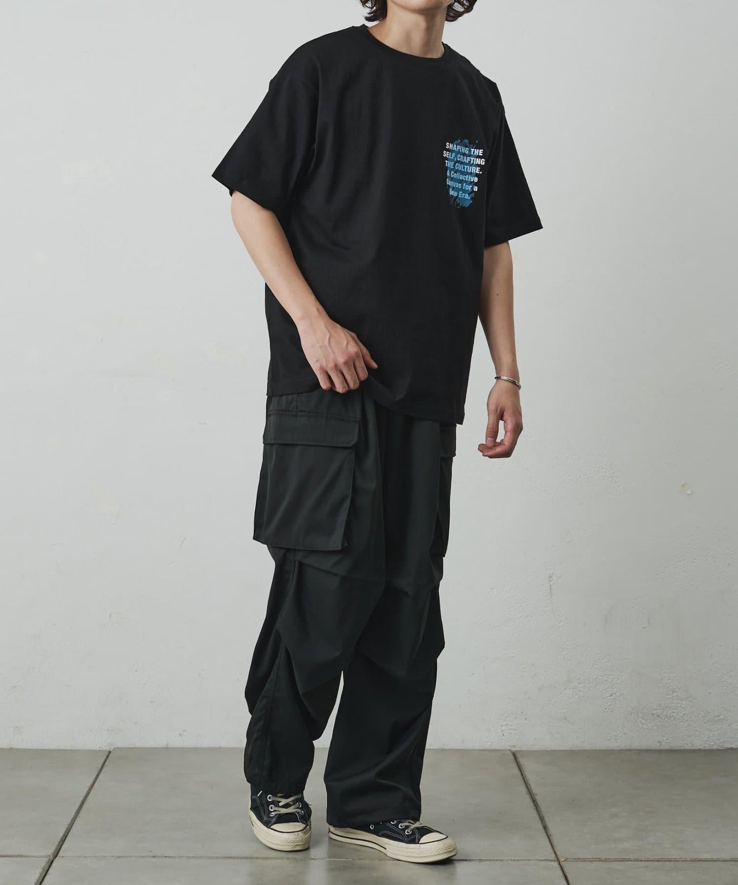 レイヤードアートバックプリントTシャツ