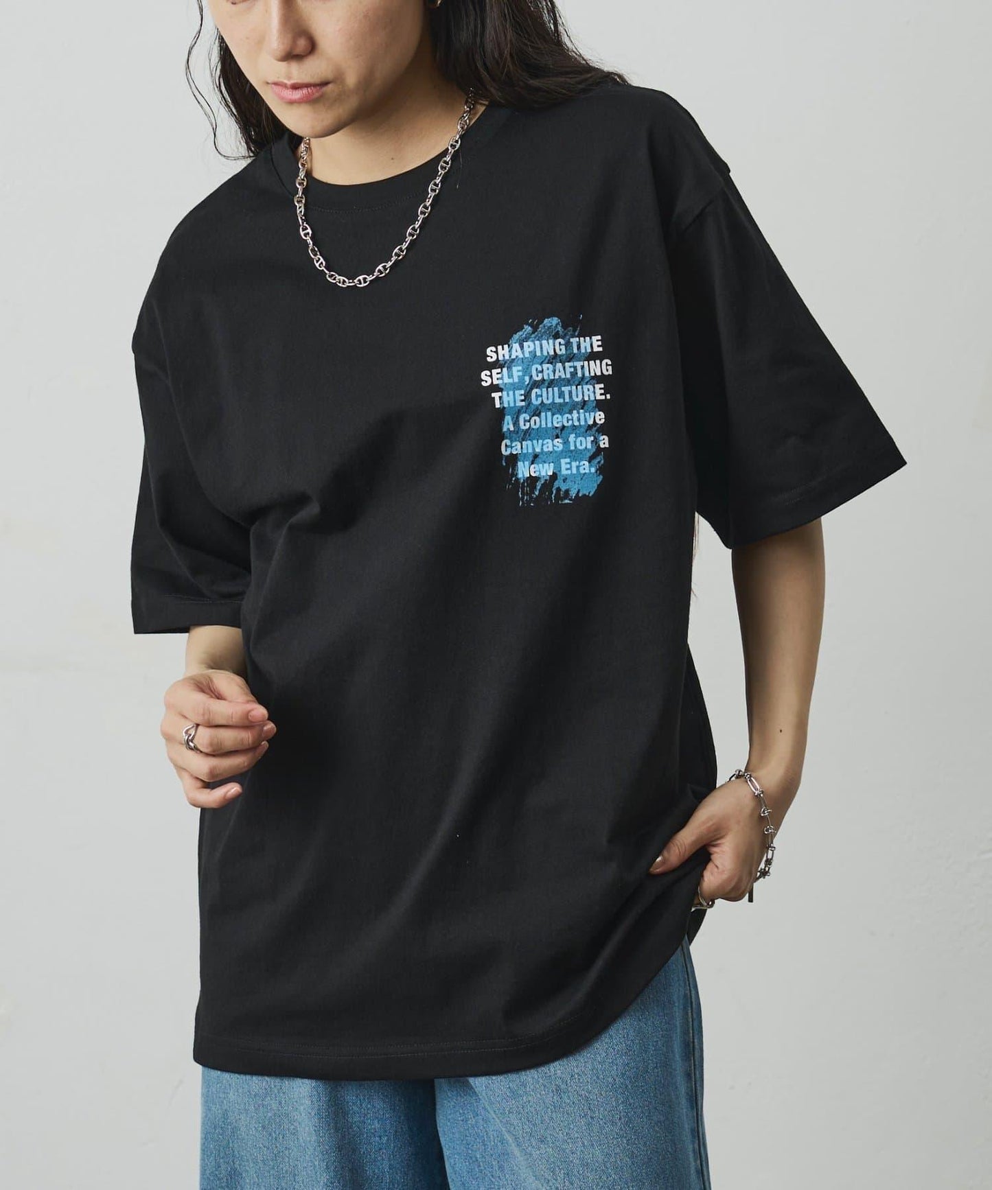レイヤードアートバックプリントTシャツ