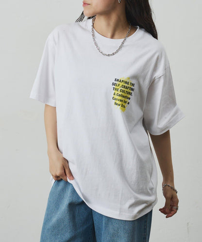 レイヤードアートバックプリントTシャツ