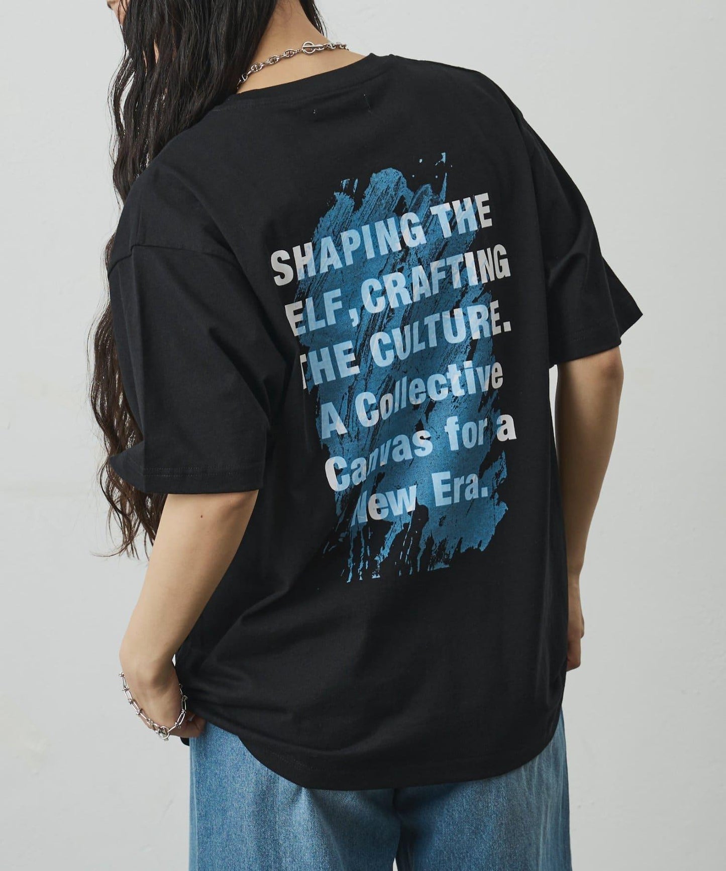 レイヤードアートバックプリントTシャツ