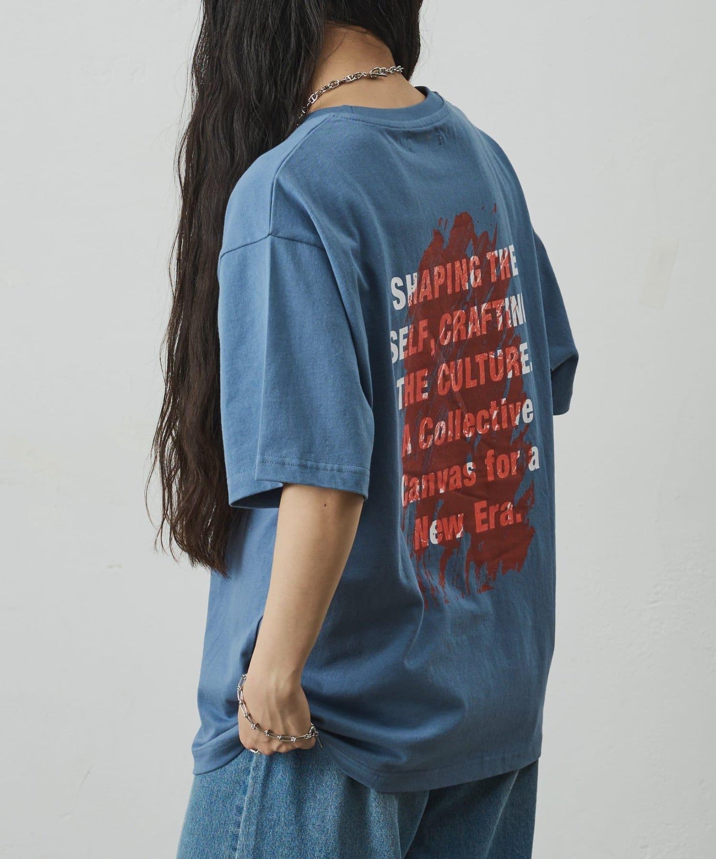 レイヤードアートバックプリントTシャツ