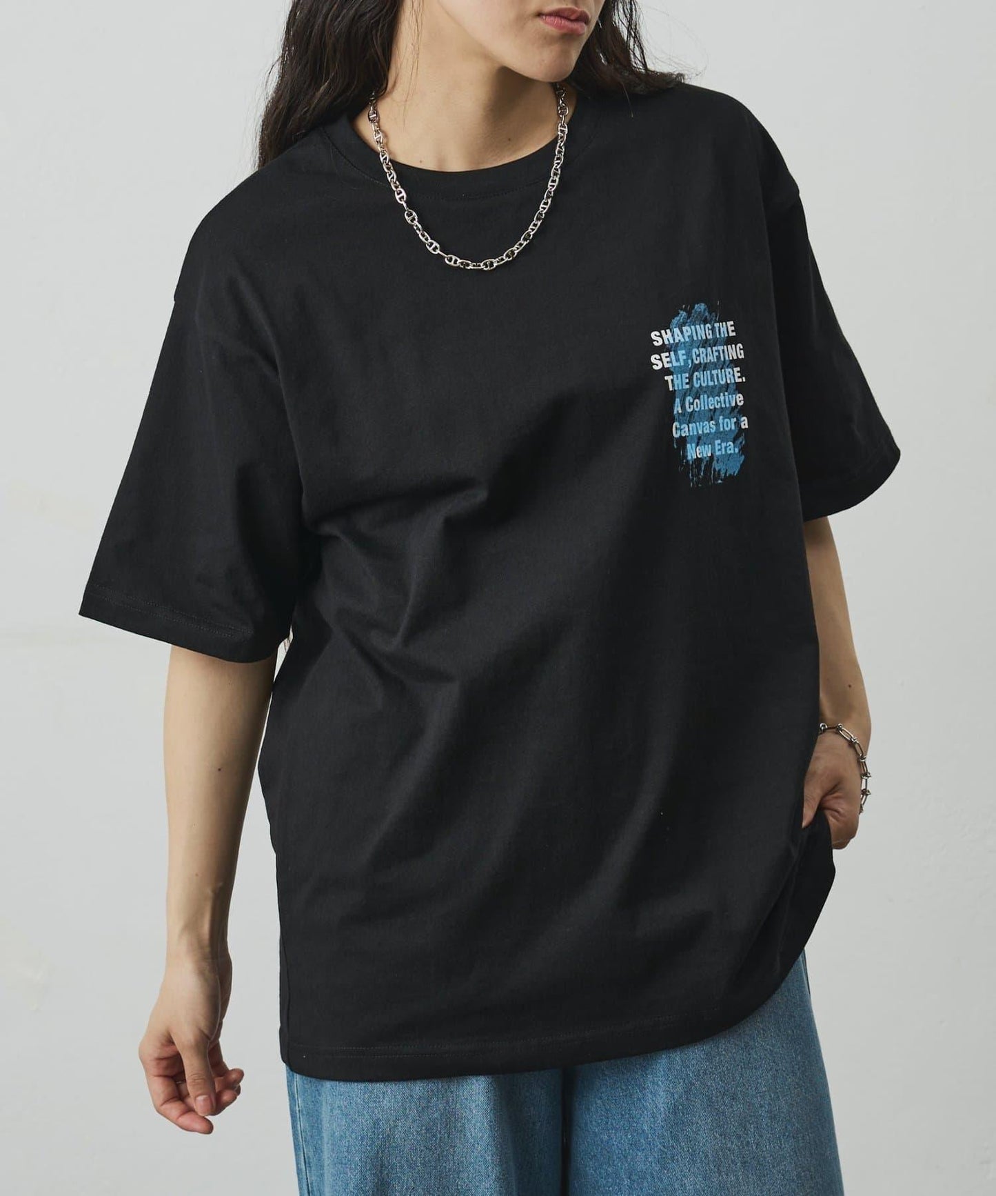 レイヤードアートバックプリントTシャツ