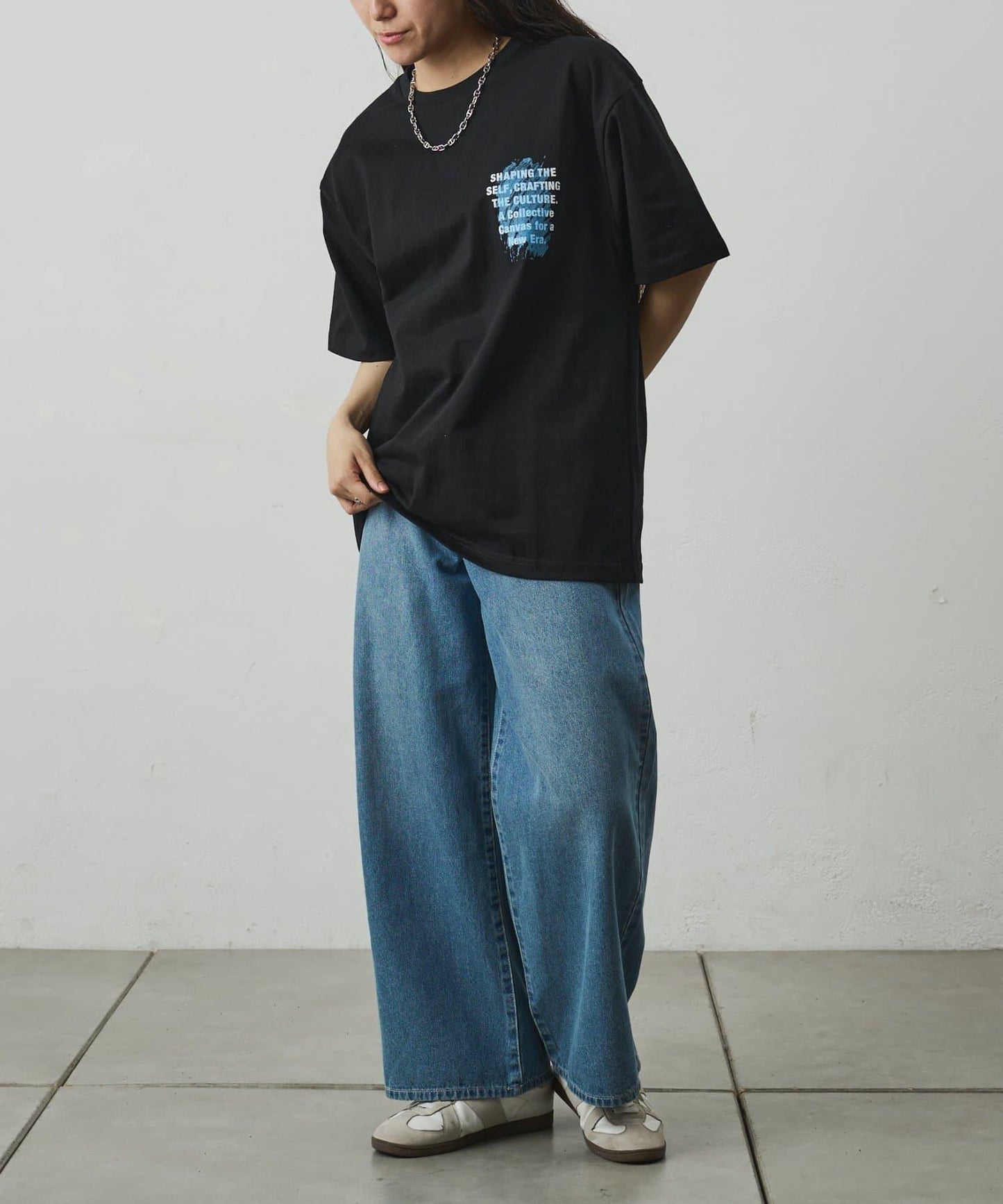 レイヤードアートバックプリントTシャツ
