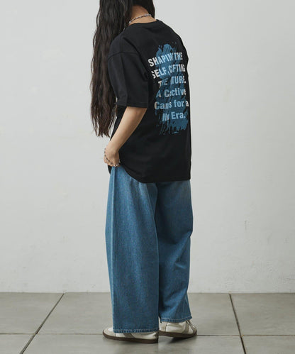 レイヤードアートバックプリントTシャツ