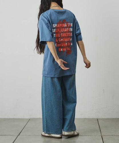 レイヤードアートバックプリントTシャツ