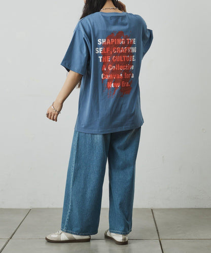 レイヤードアートバックプリントTシャツ