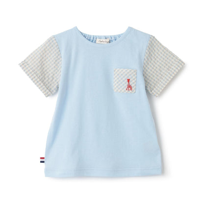袖チェックサッカー半袖Tシャツ【日本製】
