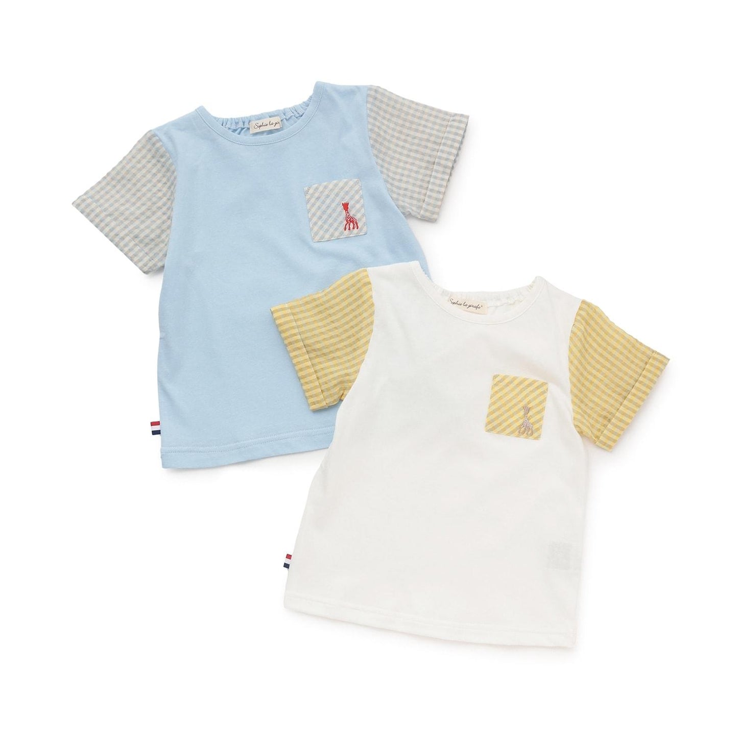袖チェックサッカー半袖Tシャツ【日本製】