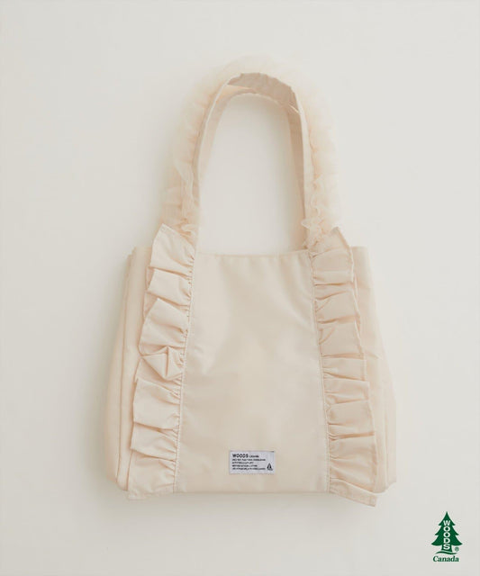 【WOODS × natural couture】ショルダー付きフリルトートバッグ