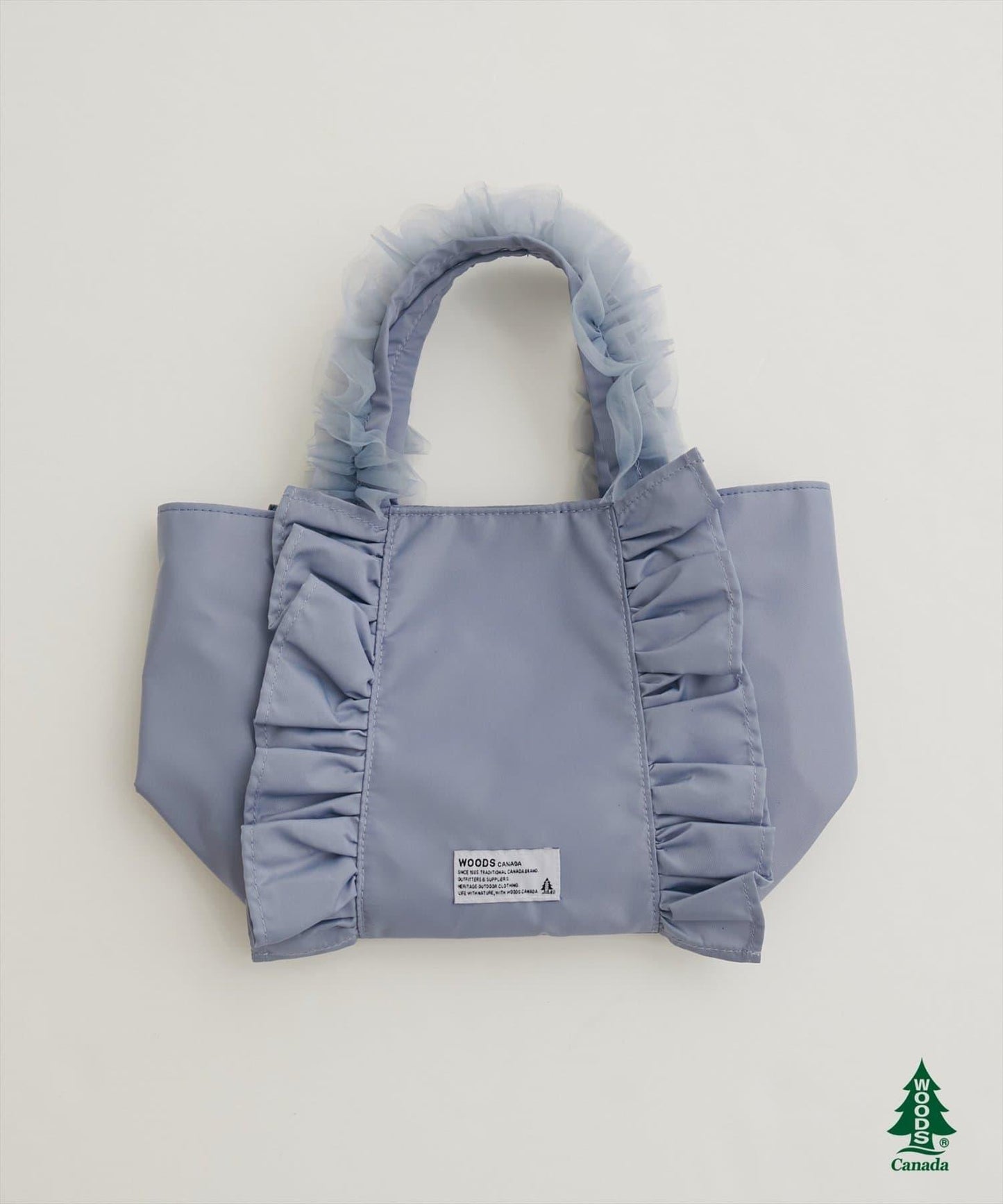 【WOODS × natural couture】ショルダー付きフリルミニトートバッグ