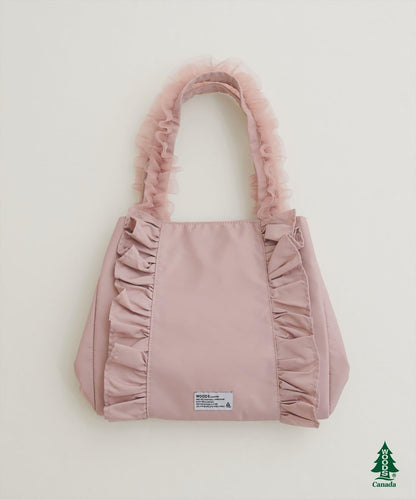 【WOODS × natural couture】ショルダー付きフリルトートバッグ