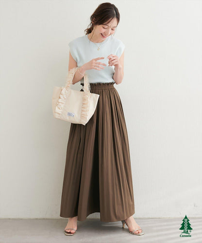 【WOODS × natural couture】ショルダー付きフリルミニトートバッグ