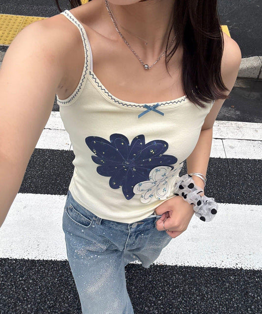 お花アップリケキャミソール