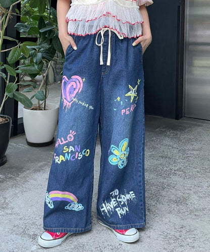 HELLO.SANFRANCISCO 彩色潑墨牛仔褲