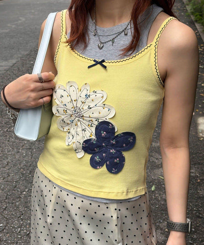 お花アップリケキャミソール