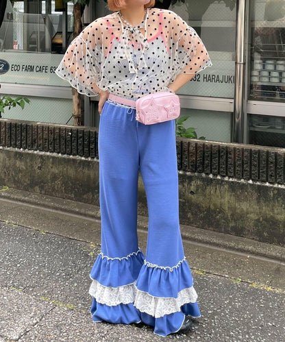 HELLO.SANFRANCISCO 2WAY 蕾絲圓點襯衫