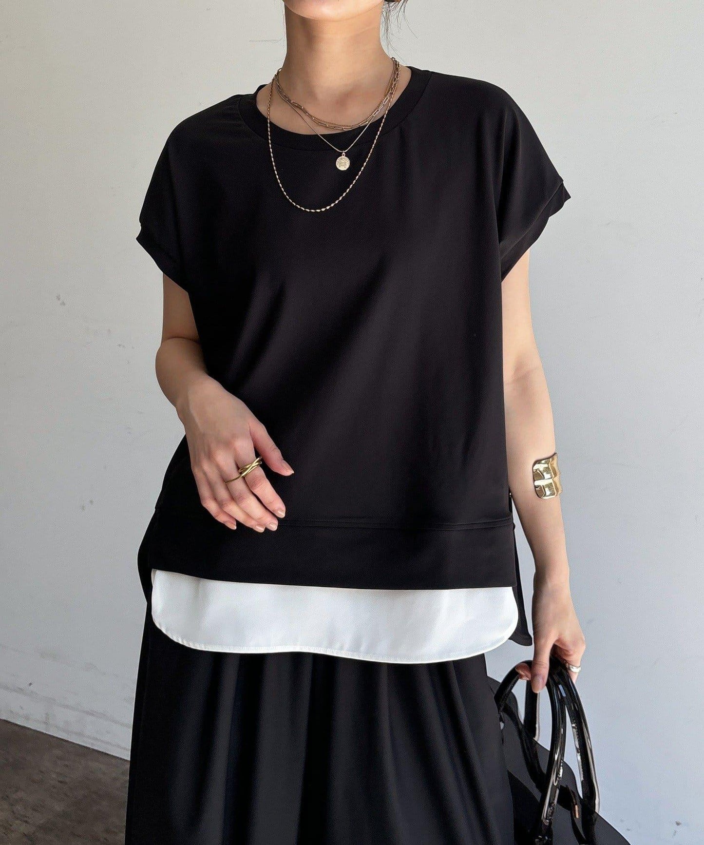 【WEB限定】ドロップレイヤードプルオーバー+タックボリュームパンツ