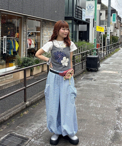 お花アップリケキャミソール
