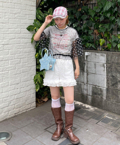 HELLO.SANFRANCISCO 2WAY 蕾絲圓點襯衫
