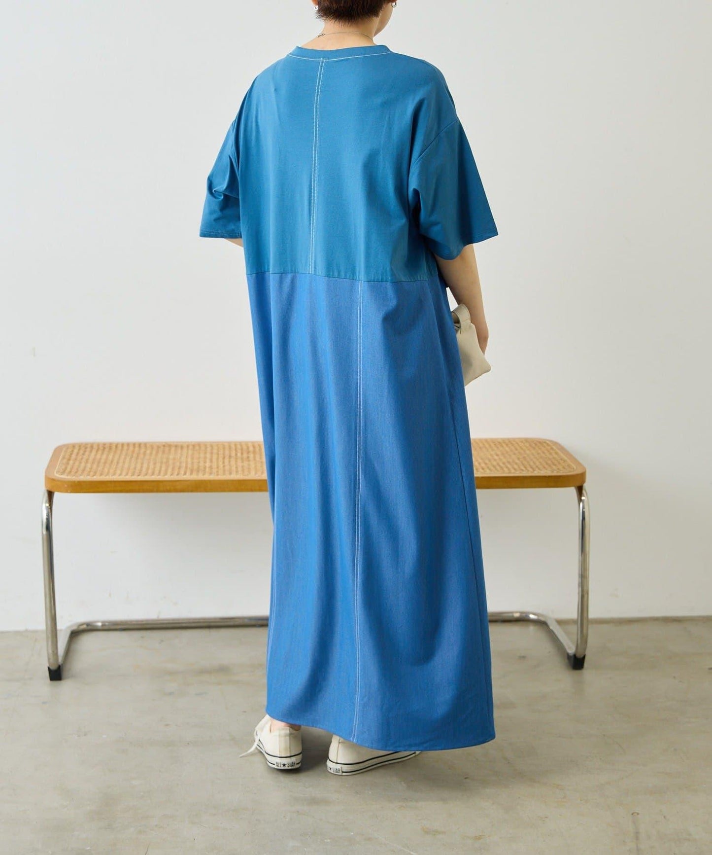 《リラックス》拼接T恤連衣裙【SUM1 STYLE(スミスタイル)】